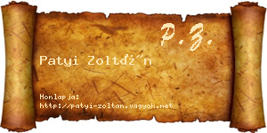 Patyi Zoltán névjegykártya